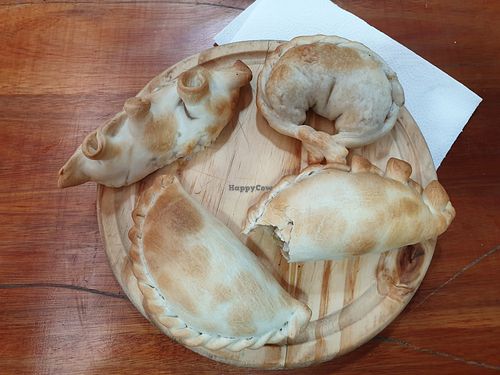 Empanadas: cebolla, caprese, no pollo, no carne at Menta y Limón in Buenos Aires