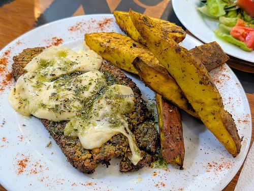 Milanesa de soja  napolitana at Menta y Limón in Buenos Aires
