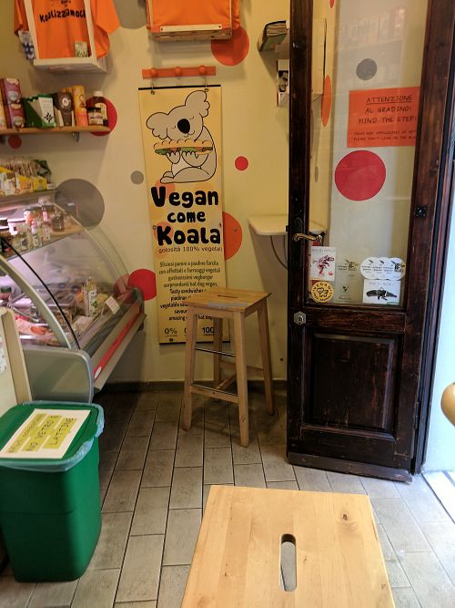 Interior of shop at Vegan Come Koala in Pisa