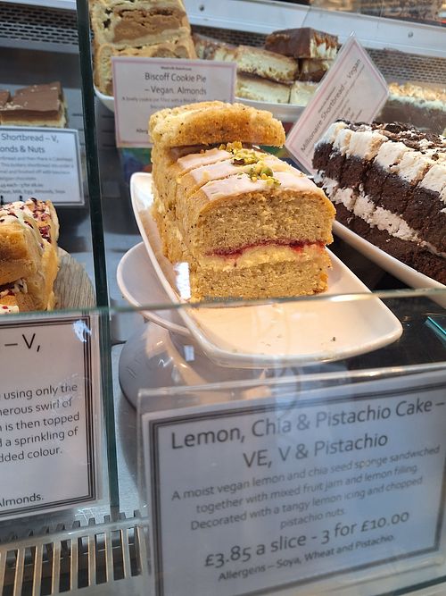 A selection of cakes and desserts from the *shop area*. NB: the restaurant and cafes have separate menus. at Beckworth Emporium in Northampton