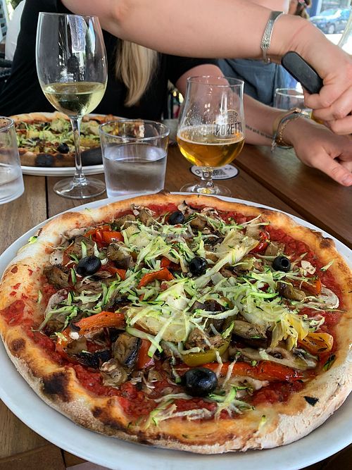 The « don vegan » pizza, delicious !  at Txitxu in Saint-jean-de-luz