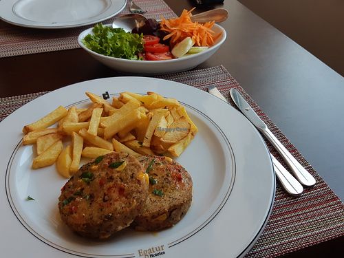Vegan burguer with salad at Hotel Aquae Flaviae - Premium Chaves in Chaves