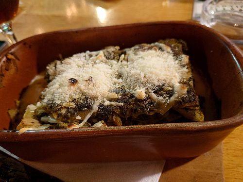 Vegan Popeye lasagna at Pivnica Cont in Rijeka