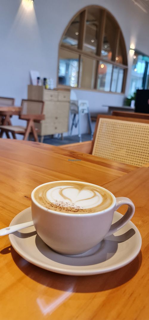 Cappuccino with almond milk at Well Collective in Northeast Singapore