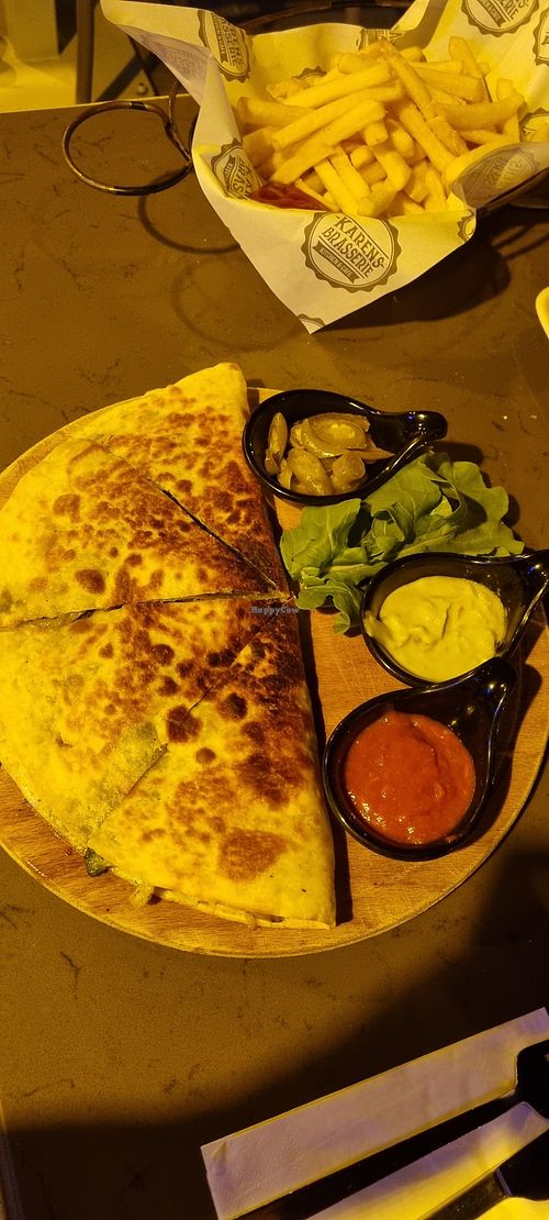 Vegan quessadilla at Karen Brasserie in Mugla