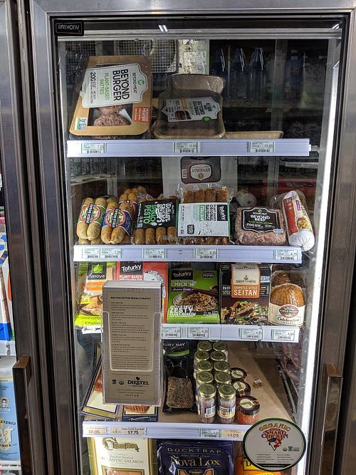 Some of the refrigerated veg items! at Soto's True Earth Market in Cambria