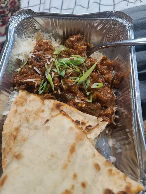 Eggplant vindaloo....so good at Abroad in Orleans