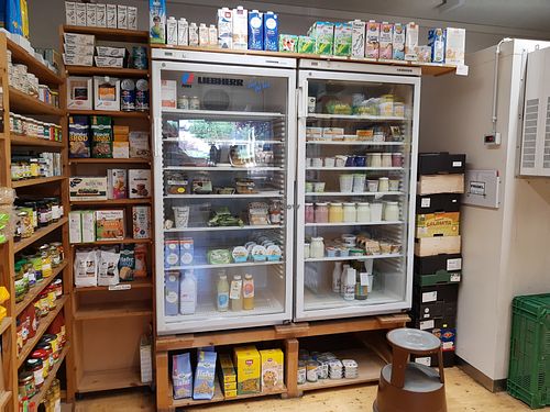 Refrigerated section, mostly nonvegan at Calendula in Adliswil