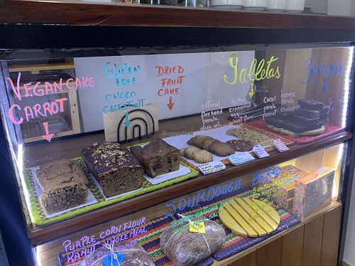 Some vegan desserts    at Poqoy in Ollantaytambo