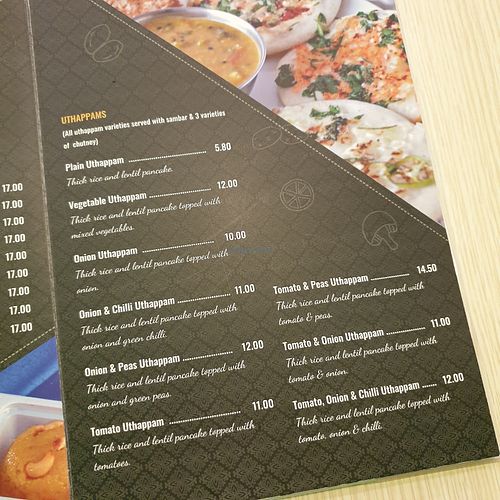 menu at Saravanaa Bhavan at Central i-City in Shah Alam