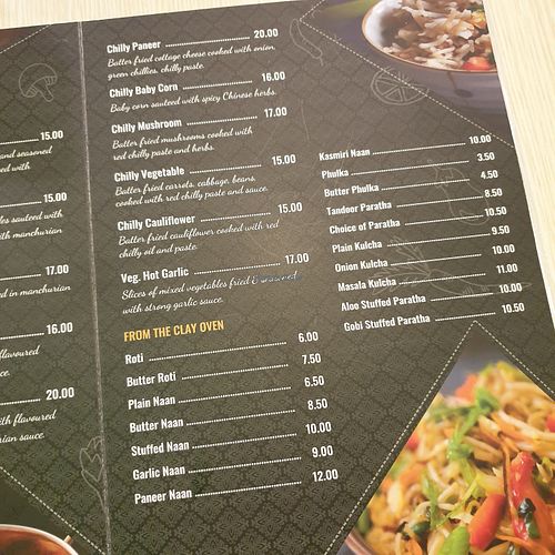 menu at Saravanaa Bhavan at Central i-City in Shah Alam