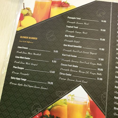 menu at Saravanaa Bhavan at Central i-City in Shah Alam