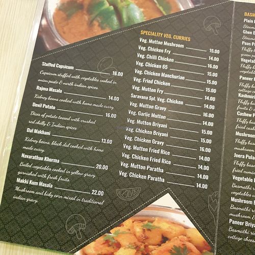 menu at Saravanaa Bhavan at Central i-City in Shah Alam