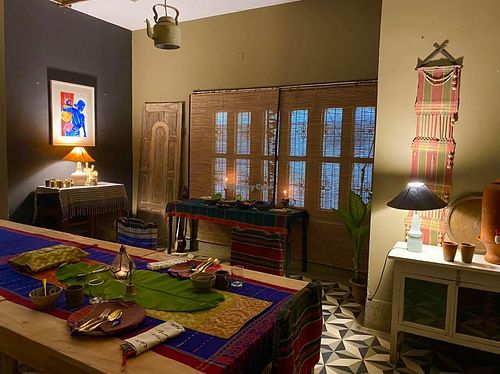 One of the dining areas  at Shanchayita in Dhaka