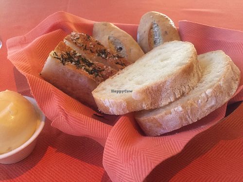 Vegan bread and vegan butter at Wynn Hotel - Sinatra in Las Vegas