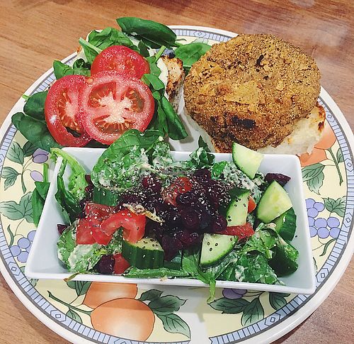 That burger was huge!!!  at The Clever Rabbit in Edmonton