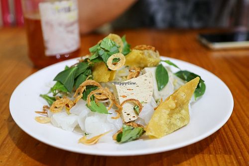 rice pancake with tofu at Khanh Ly Vegetarian Food in Phu Quoc