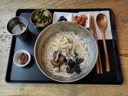 Korean noodles lunch set at Yachego in Tokyo