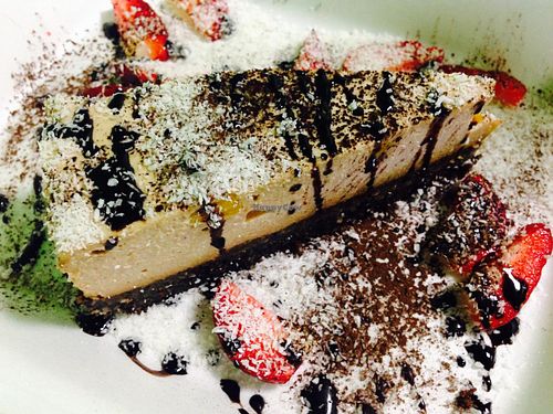 Raw vegan banana cake at BEMBA rawfood & plant-based in Bratislava