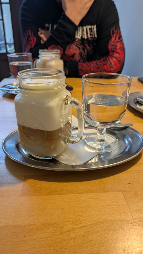 Turmeric coffee latte at BEMBA rawfood & plant-based in Bratislava