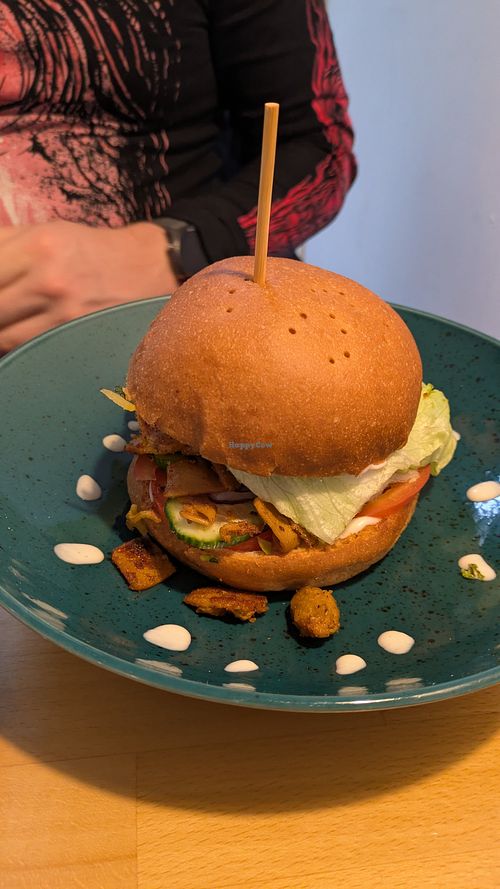 Kebab in a wheat bun at BEMBA rawfood & plant-based in Bratislava
