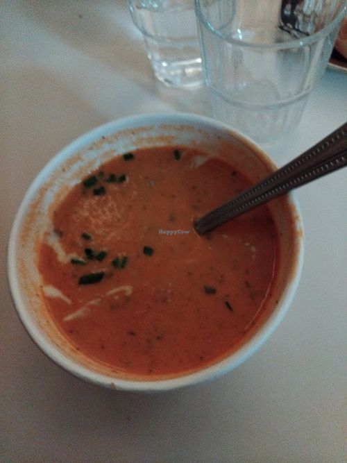 Perfect tomato soup. at Naked Soup in Glasgow