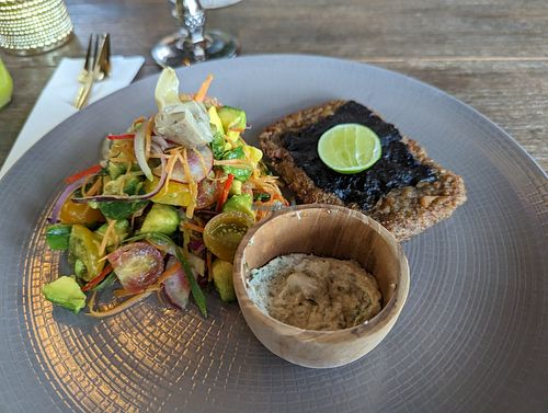 Vegan Fish at Flourish Cafe in Ubud