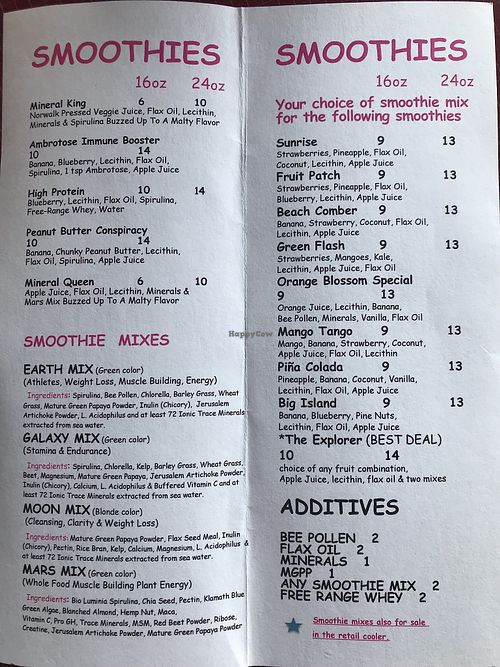 Smoothies at Organic Oasis in Anchorage