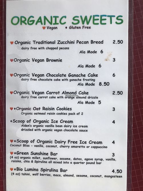 Desserts at Organic Oasis in Anchorage