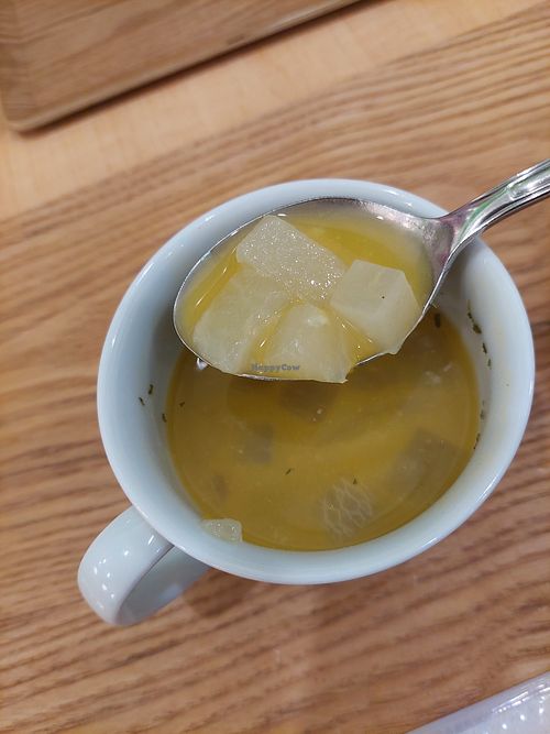 Daily vegan soup (comes with lunch set) at ONE EARTH in Hiroshima