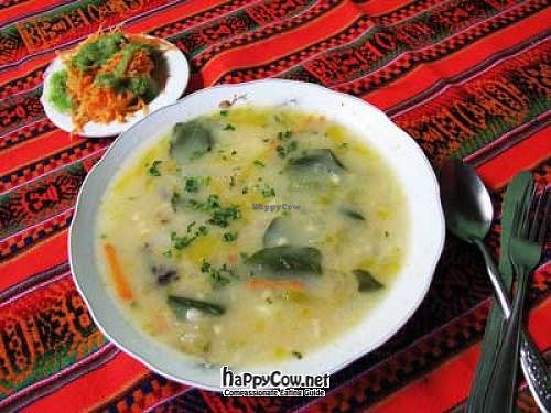 soup and salad at Vrinda in Cusco
