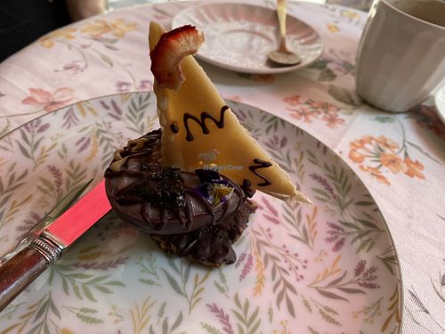 Another view of the vegan boat treat  at La Cabosse Enchantée in La Rochelle