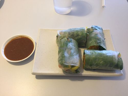 delicious summer rolls!  at Loving Hut in Addison