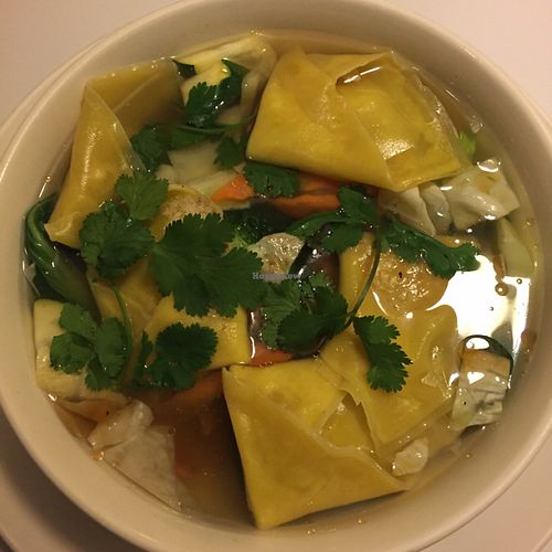 wonton soup is my new favorite  at Loving Hut in Addison