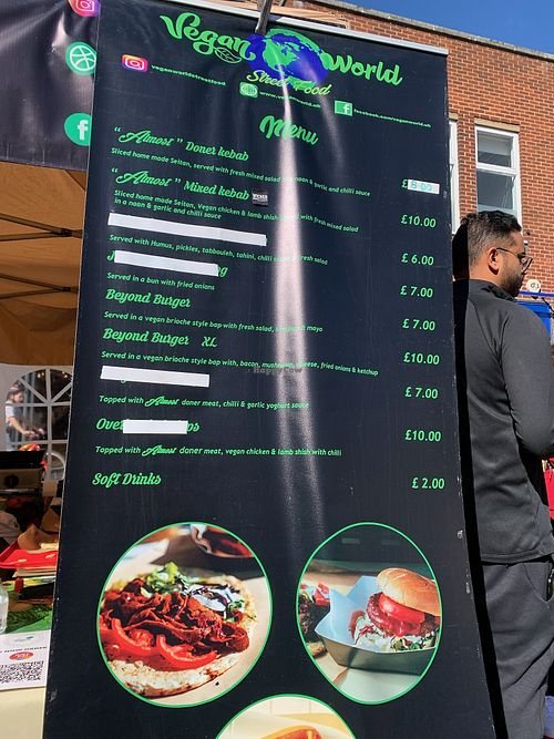 Food menu   at Vegan World in North London