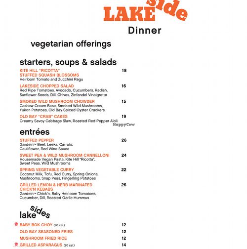 vegan menu at Wynn Hotel - Lakeside in Las Vegas