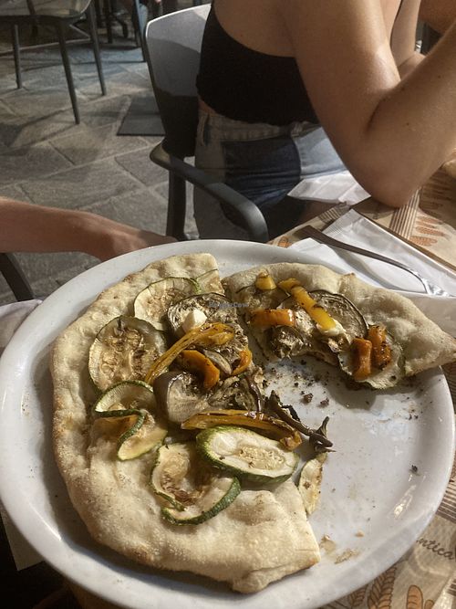 Vegan pizza   at Eat and Live in Gozo