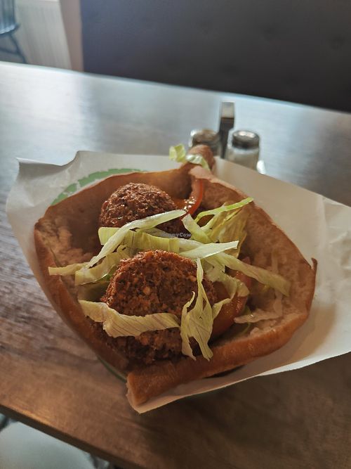 Falafel with bread at Restaurang Erbil in Oerebro