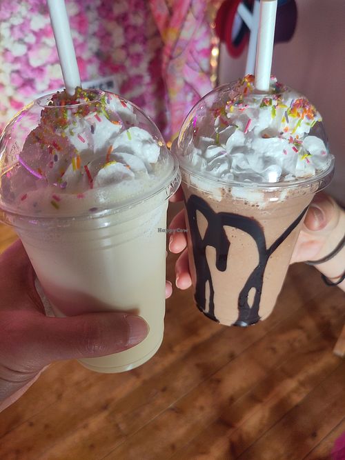 Banoffee and chocolate milkshakes at Llynon Mill in Holyhead