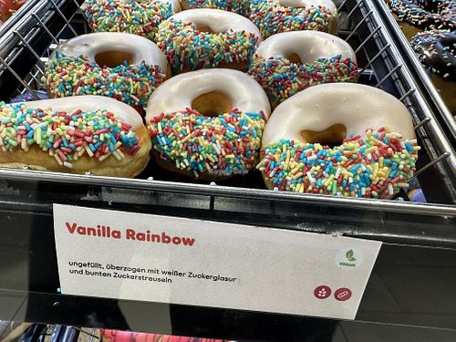 vanilla rainbow vegan  at Dunkin' in Salzburg