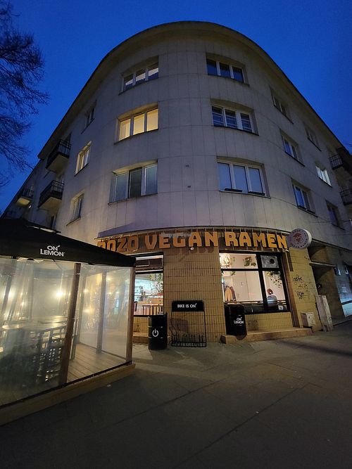 Outside at Dozo Vegan Ramen in Warsaw