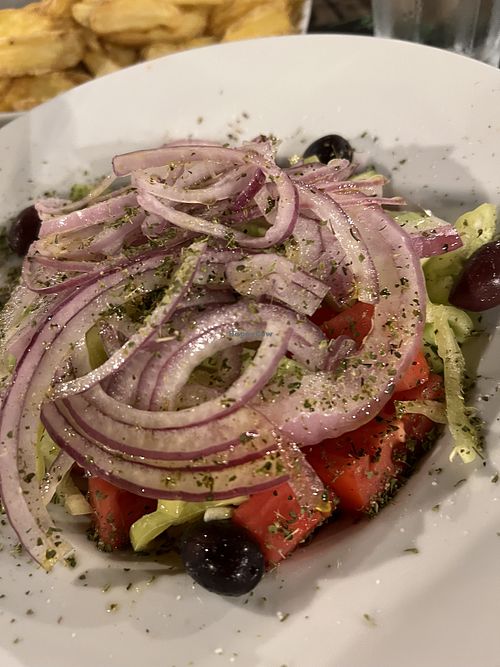 Cucumber tomato salad   at Under The Pine Tree in Skiathos