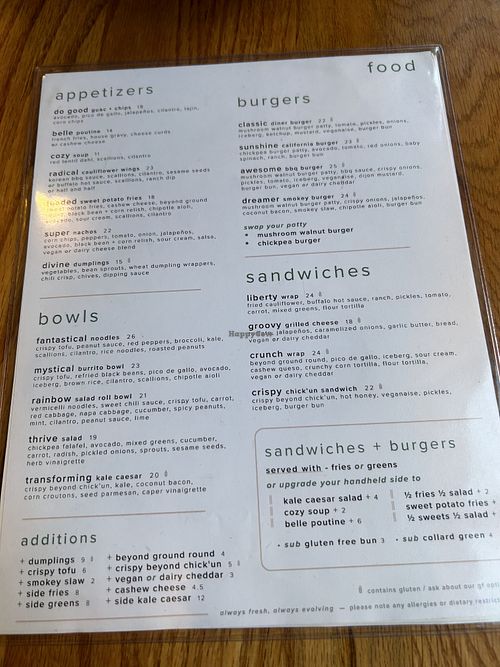 Menu  at Pure Kitchen - Rideau St in Ottawa