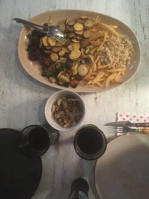 Sautéed veggies with vegan “migas"  at Tasca O Bernardo in Boavista Dos Pinheiros