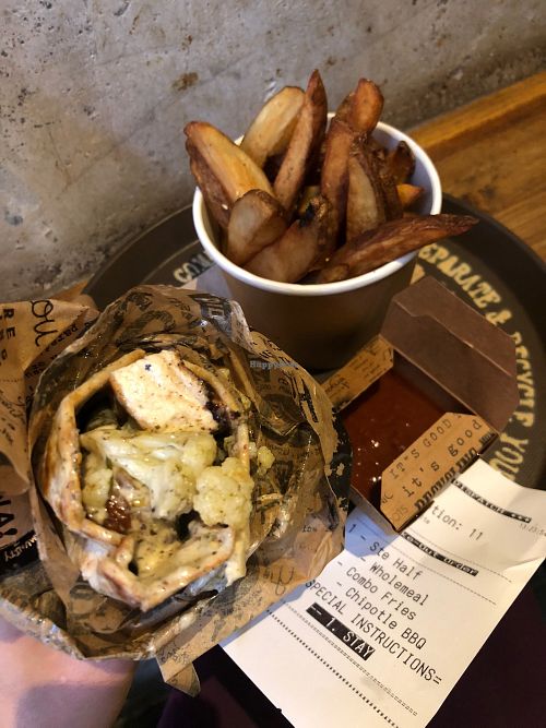 Mana! Ste Flatbread with Potato Fries and Chipotle Dip at MANA! - Soho in Hong Kong Island