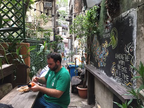 Seating out the back at MANA! - Soho in Hong Kong Island