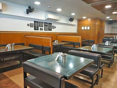 Inside the restaurant  at Dakshinayan in Ahmedabad