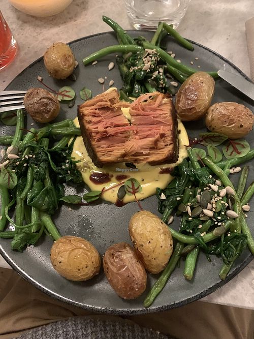 The juice steak with the ‘marbeling'  at Bistro Verde in Copenhagen