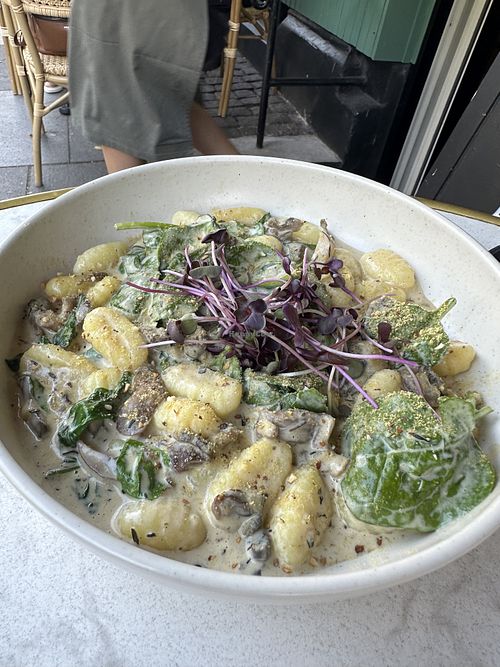 Mushroom gnocchii  at Bistro Verde in Copenhagen