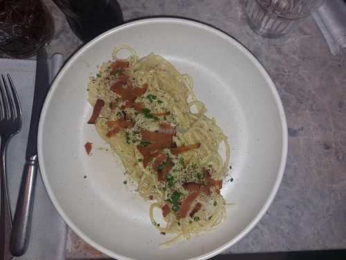 Spaghetti Carbonara. Das war wirklich alles 😳 at Bistro Verde in Copenhagen